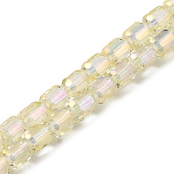 

PandaHall Electroplate Transparent Glass Beads Strands, Faceted, Column, Champagne Yellow, 5.5x4mm, Hole: 1mm, about 75pcs/strand...