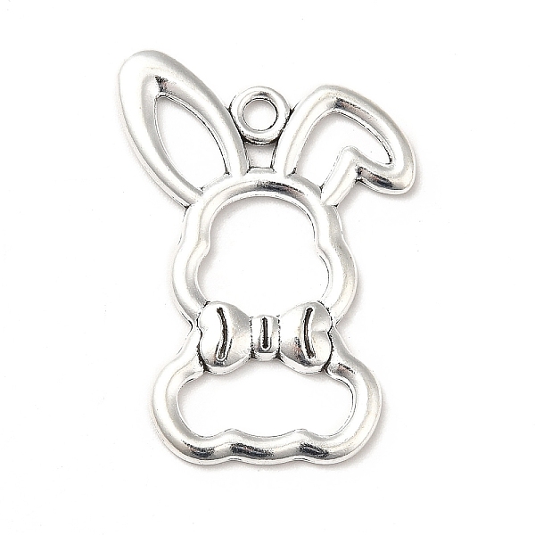 

PandaHall Tibetan Style Alloy Big Pendants, Rabbit with Bowknot Charms, Hollow, Antique Silver, 34.5x24.5x2mm, Hole: 2.5mm, about...