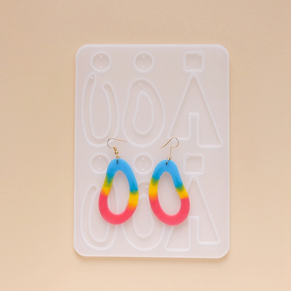

PandaHall DIY Dangle Earring Silicone Molds, Resin Casting Molds, for UV Resin, Epoxy Resin Jewelry Making, Mixed Shapes, White...