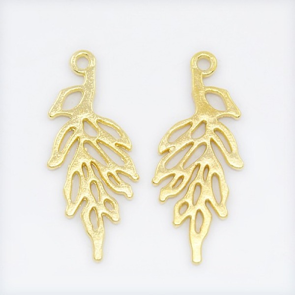 

PandaHall Alloy Pendants, Cadmium Free & Lead Free, Leaf, Golden, 29mm long, 11mm wide, 1mm thick, hole: 1mm Alloy Leaf