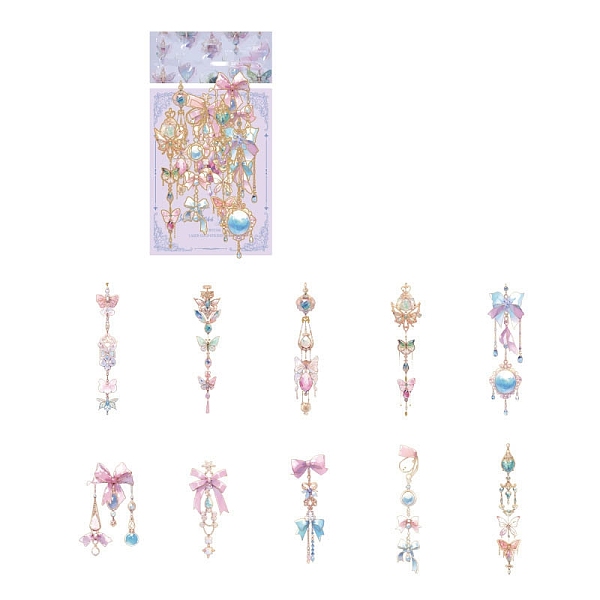 

PandaHall 20Pcs 10 Styles PET Waterproof Decorative Stickers, Self-adhesive Bowknot Butterfly Decals, for DIY Scrapbooking, Violet, Packinh..., Purple