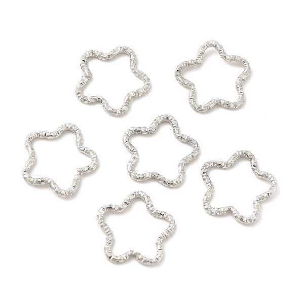 

PandaHall 50Pcs Iron Linking Rings, Textured Open Rings, Platinum, Star, 16x16.5x1.5mm, Inner Diameter: 12x14mm Iron Star