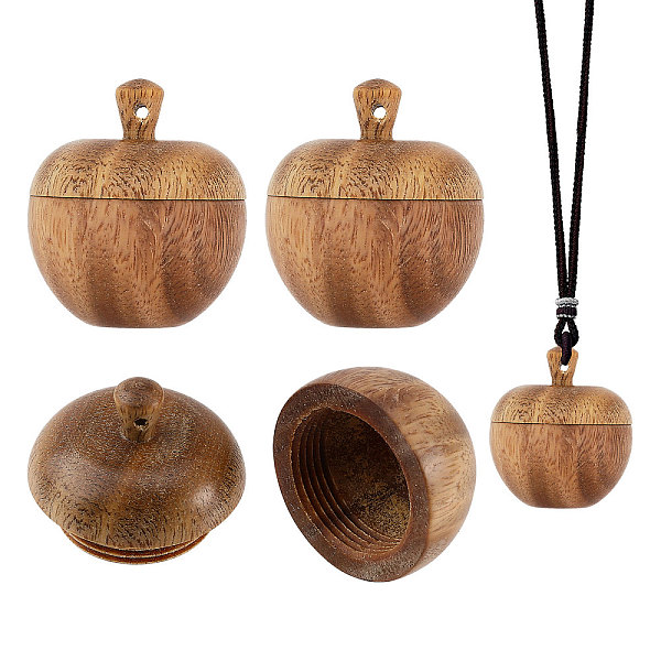 

PandaHall Rosewood Apple Box Jewelry Pendants, Apple Charm, with Screw Cap, for Diffuser, Wheat, 24.5x21.5mm, Hole: 1.6mm, Inner Diameter..., Orange