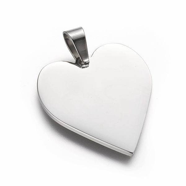 

PandaHall 304 Stainless Steel Pendants, Heart, Stainless Steel Color, 25x23.5x1.4mm, Hole: 4x7mm 304 Stainless Steel Heart