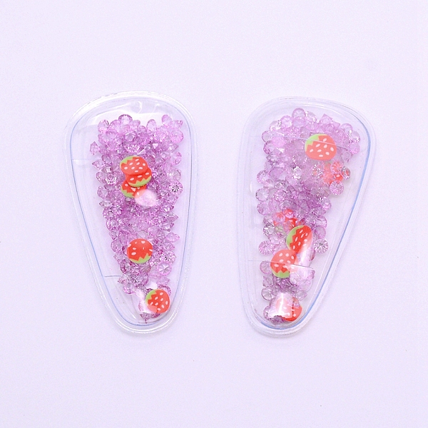

PandaHall Plastic with Resin and Polymer Clay Accessories, DIY for Bobby pin Accessories, Oval with Strawberry, Violet, 55x29x5mm Resin Oval..., Purple