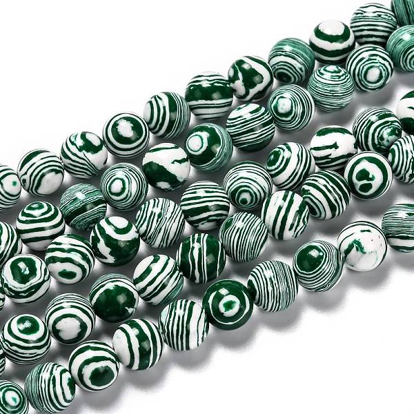 

PandaHall Synthetic Malachite Beads Strands, Dyed, Round, Green, 8mm, Hole: 1mm, about 46pcs/strand, 14.76 inch(37.5cm) Malachite Round...