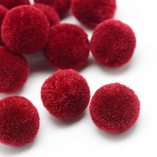 

PandaHall DIY Doll Craft Polyester Pom Pom Ball, Round, FireBrick, 20mm Polyester Red
