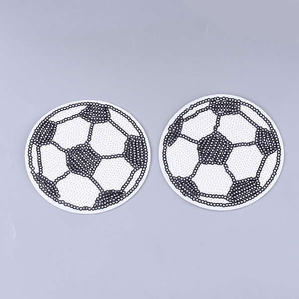 PandaHall Computerized Embroidery Cloth Iron on/Sew on Patches, with Paillette/Sequins, Appliques, Costume Accessories, FootBall/Soccer Ball...