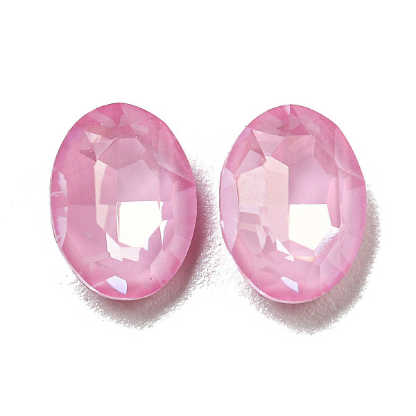 

PandaHall Glass Rhinestone Cabochons, Point Back & Back Plated, Faceted, Oval, Rosaline, 8x6x3mm Glass Rhinestone Oval Pink