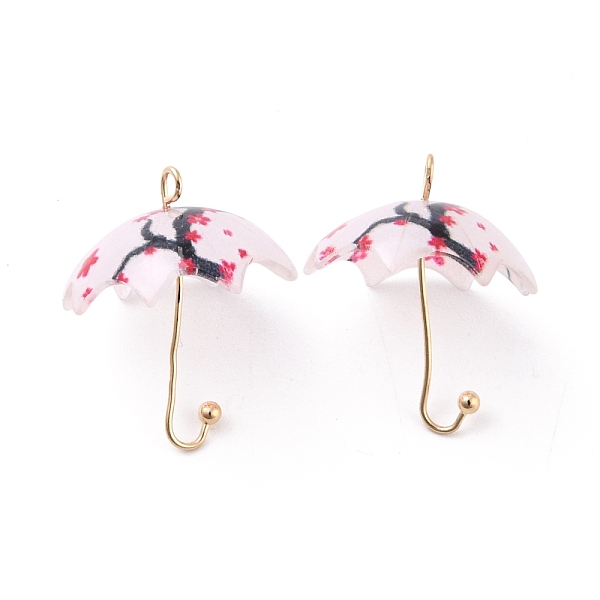 

PandaHall Acrylic Pendants, with Golden Plated Alloy Findings, 3D Umbrella with Flower Pattern, Red, 23x18x18mm, Hole: 1.6mm Acrylic...