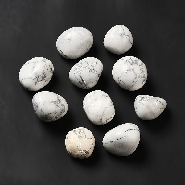 

PandaHall Natural Howlite Beads, Tumbled Stone, Healing Stones, for Reiki Healing Crystals Chakra Balancing, Vase Filler Gems, No...