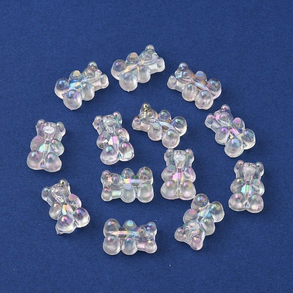 

PandaHall Transparent Resin Beads, AB Color Plated, Bear, Clear, 16x10.5x7mm, Hole: 1.8mm, 20pcs/bag Resin Bear Clear