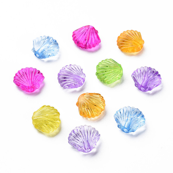 

PandaHall Transparent Acrylic Beads, Shell Shape, Mixed Color, 10x11.5x4mm, Hole: 1.8mm, about 1900pcs/500g Acrylic Shell Shape Multicolor