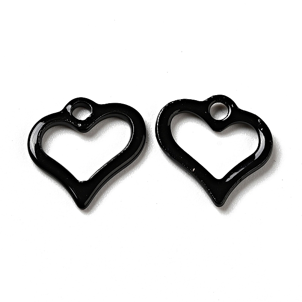 

PandaHall Spray Painted 201 Stainless Steel Charms, Heart Charm, Black, 11.5x11x1.5mm, Hole: 1.6mm 201 Stainless Steel Heart Black
