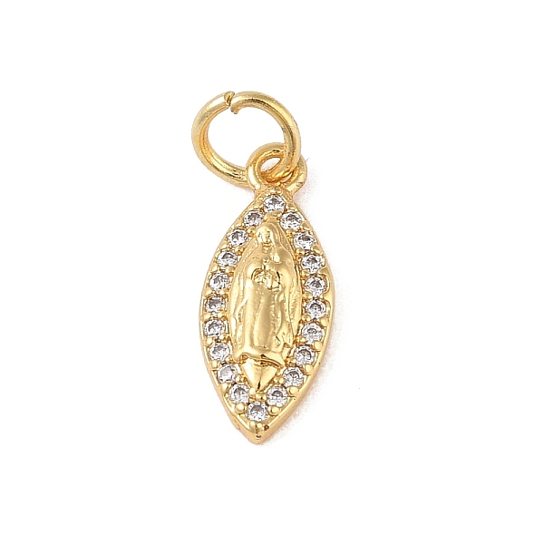 

PandaHall Brass Micro Pave Clear Cubic Zirconia Charms, with Jump Ring, Real 18K Gold Plated, Horse Eye, 14.5x6x2.5mm, Hole: 3mm Brass+Cubic...