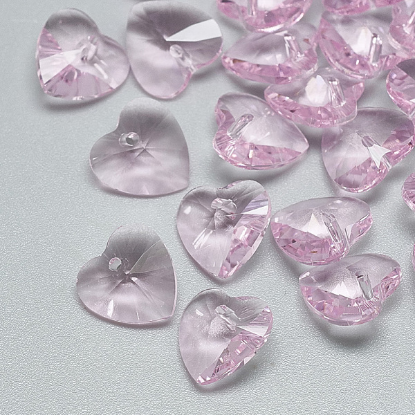 PandaHall K9 Glass Rhinestone Charms, Heart, Light Rose, 12x12x5.5mm, Hole: 1mm Glass Heart PandaHall K9 Glass Rhinestone Charms, Heart, Light Rose, 12x12x5.5mm, Hole: 1mm Glass Heart