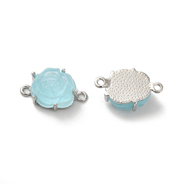 

PandaHall Alloy Connector Charms, Rose Links with Resin, Platinum, Lead Free & Cadmium Free, Light Blue, 13.5x16x7.5mm, Hole: 1.6mm...