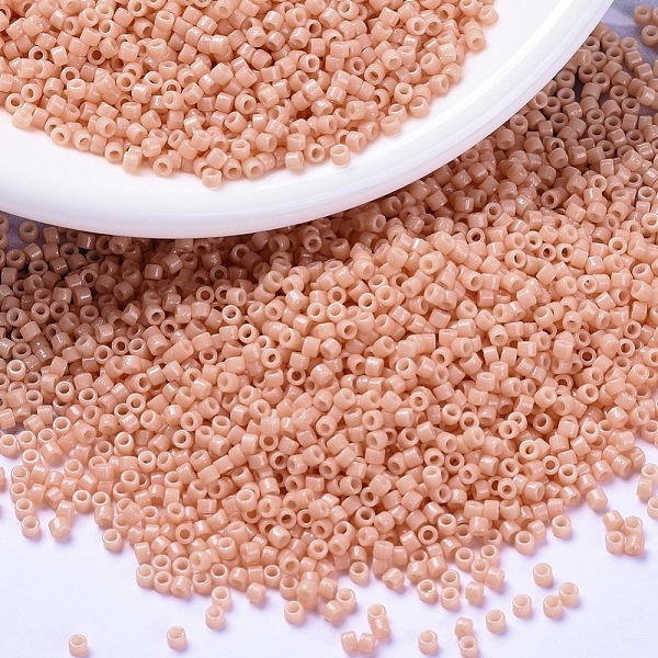 

PandaHall MIYUKI Delica Beads, Cylinder, Japanese Seed Beads, 11/0, (DB2111) Duracoat Dyed Opaque Tea Rose, 1.3x1.6mm, Hole: 0.8mm, about..., Pink