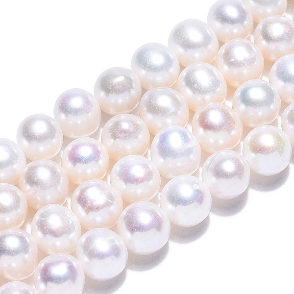 

PandaHall Natural Cultured Freshwater Pearl Beads Strands, Round, Creamy White, 6~7mm, Hole: 0.6mm, about 58pcs/strand, 13.78 inch(35cm)...