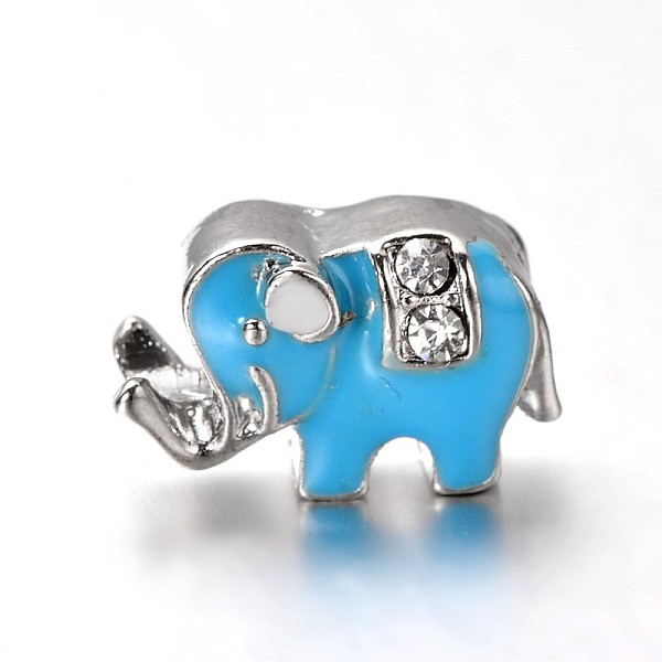 

PandaHall Elephant Alloy Enamel Rhinestone Large Hole European Animal Beads, Mixed Color, 10.5x15x7mm, Hole: 4.5mm Alloy Rhinestone+Enamel..., Multicolor