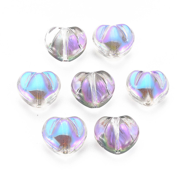 

PandaHall Electroplate Transparent Glass Beads, Half Plated, Heart, Plum, 10.5x12x6.5mm, Hole: 1mm Glass Heart Purple
