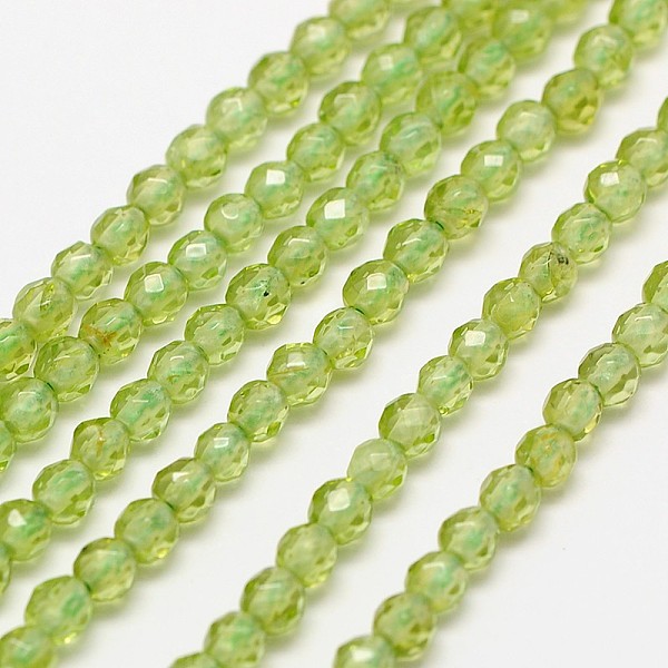 

PandaHall Natural Olive Quartz Bead Strands, Faceted Round, 2mm, Hole: 0.8mm, about 190pcs/strand, 16 inch Olive Quartz Round
