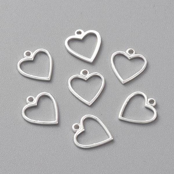 

PandaHall Brass Charms, Long-Lasting Plated, Heart, 925 Sterling Silver Plated, 11.5x10x1mm, Hole: 1.2mm Brass Heart