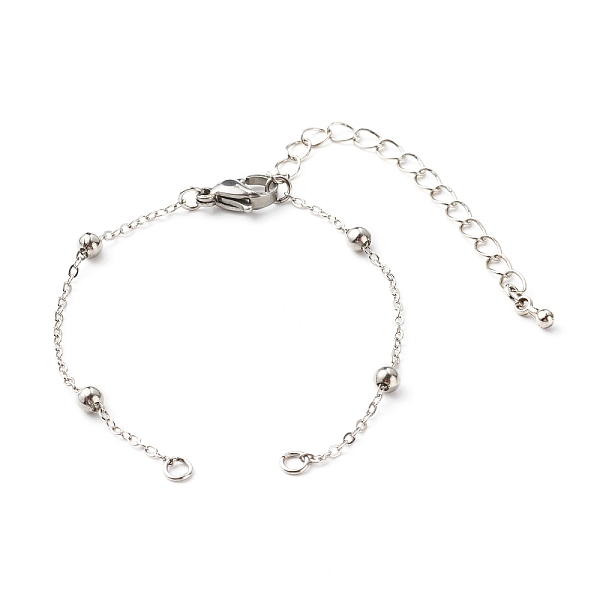 

PandaHall Handmade Brass Satellite Chain Bracelets Making Accessories, with 304 Stainless Steel Lobster Claw Clasp, Platinum, 15x0.15cm...