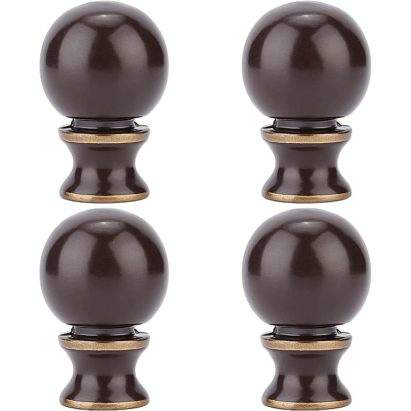 

PandaHall Zinc Alloy Ball Lamp Finials for Lamps Top Knob, Lamp Shade Holder Screw Cap, Round, Black, 24x37mm, Hole: 5.5mm Alloy Round Black