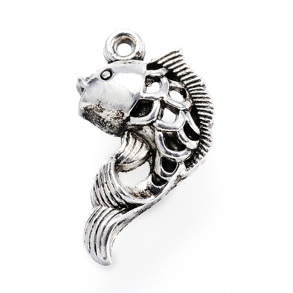

PandaHall Tibetan Style Alloy Pendants, Lead Free & Cadmium Free, Carp, Antique Silver, 21x12x4mm, Hole: 1mm Alloy Fish