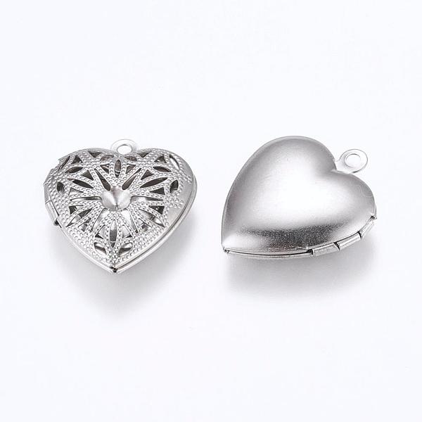 

PandaHall 304 Stainless Steel Pendant Rhnestone Settings, Diffuser Locket Pendants, Photo Frame Charms for Necklaces, Heart, Stainless Steel...