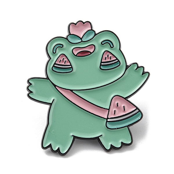 

PandaHall Strawberry Frog Theme Alloy Enamel Brooch, for Men and Women, Frog, 31.5x29x1.5mm Alloy+Enamel Frog