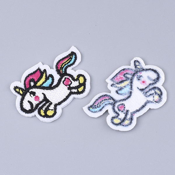 

PandaHall Computerized Embroidery Cloth Iron On Patches, Costume Accessories, Appliques, Unicorn, Colorful, 30x43x1.5mm Cloth Unicorn