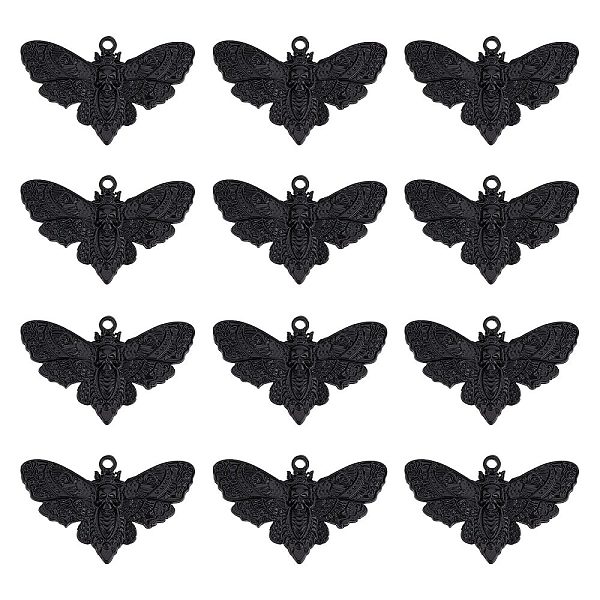 

PandaHall SUNNYCLUE 1 Box 20Pcs Halloween Moth Charms Bulk Black Skull Charms Skeleton Vintage Insect Charm Metal Animal Charm for Jewelry...