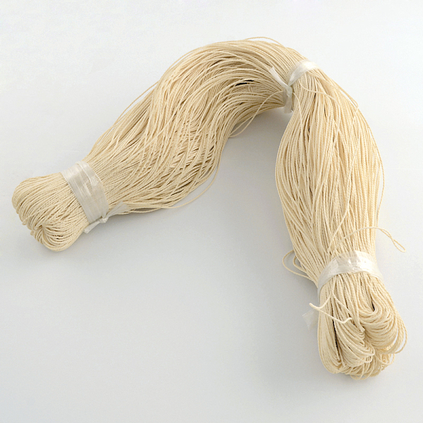 

PandaHall Round Waxed Polyester Cord, Taiwan Waxed Cord, Twisted Cord, Light Goldenrod Yellow, 1mm, about 415.57 yards(380m)/bundle Waxed...