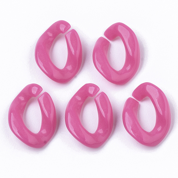 

PandaHall Opaque Acrylic Linking Rings, Quick Link Connectors, For Jewelry Curb Chains Making, Twist, Hot Pink, 19x13x4mm, Inner Diameter...