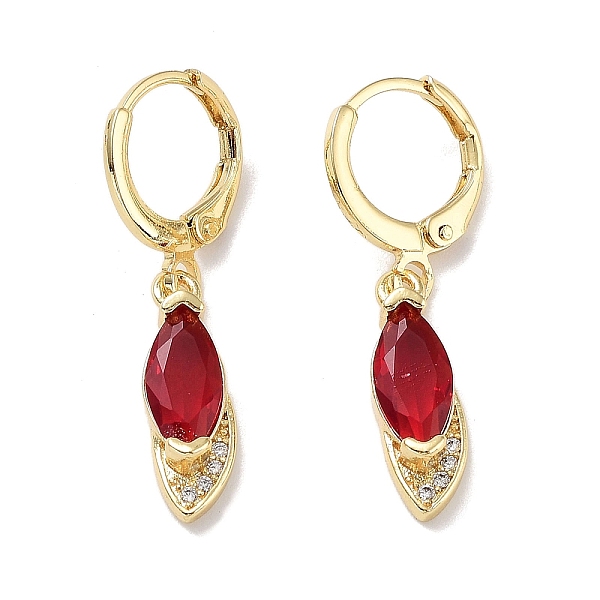 

PandaHall Real 18K Gold Plated Brass Dangle Leverback Earrings, with Cubic Zirconia and Glass, Horse Eye, Red, 30.5x6mm Cubic Zirconia Horse...