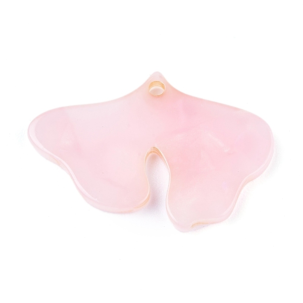 

PandaHall Acrylic Pendants, Ginkgo Leaf, Pink, 22x31.5x2.2mm, Hole: 2mm Acrylic Leaf Pink