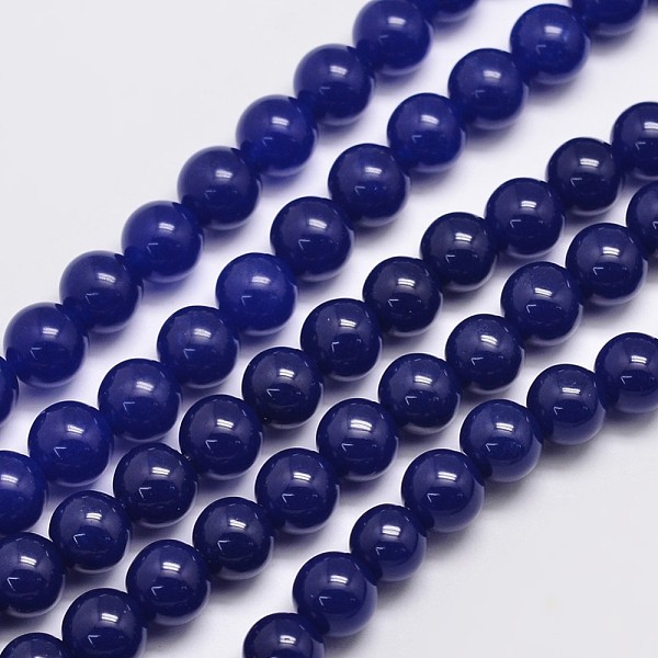 

PandaHall Natural & Dyed Malaysia Jade Bead Strands, Round, Midnight Blue, 8mm, Hole: 1.0mm, about 48pcs/strand, 15 inch Malaysia Jade Round...