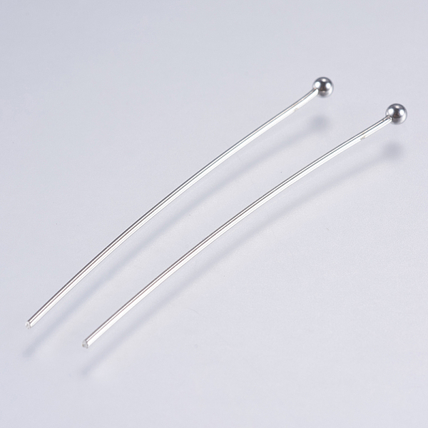 

PandaHall 304 Stainless Steel Ball Head Pins, Stainless Steel Color, 40x 0.5mm, 24 Gauge, Head: 2mm, about 47pcs/5g 304 Stainless Steel