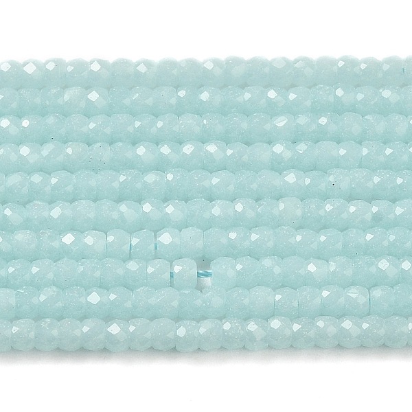 

PandaHall Synthetic Luminous Stone Beads Strands, Faceted, Barrel, Glow in the Dark, Light Sky Blue, 3x2mm, Hole: 0.6mm, about 156pcs/strand...