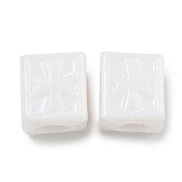 

PandaHall Opaque Acrylic European Beads, Large Hole Beads, Cube, 11.5x10x10mm, Hole: 6mm, about 549pcs/500g Acrylic Cube White