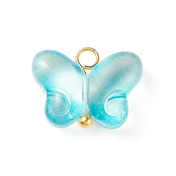 

PandaHall Transparent Glass Charms, with Golden Plated Brass Findings, Butterfly, Mixed Color, 11.5x14.5x5.5mm, Hole: 2mm Brass+Glass..., Multicolor
