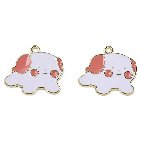

PandaHall Alloy Enamel Pendants, Cadmium Free & Lead Free, Light Gold, Dog, Salmon, 21x23x1.5mm, Hole: 1.6mm Alloy+Enamel Dog Red