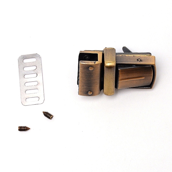 

PandaHall Zinc Alloy Bag Twist Lock Clasps, Handbags Turn Lock, with Iron Shim and Screws, Square, Antique Bronze, 3.9x2.3x2.4cm Alloy