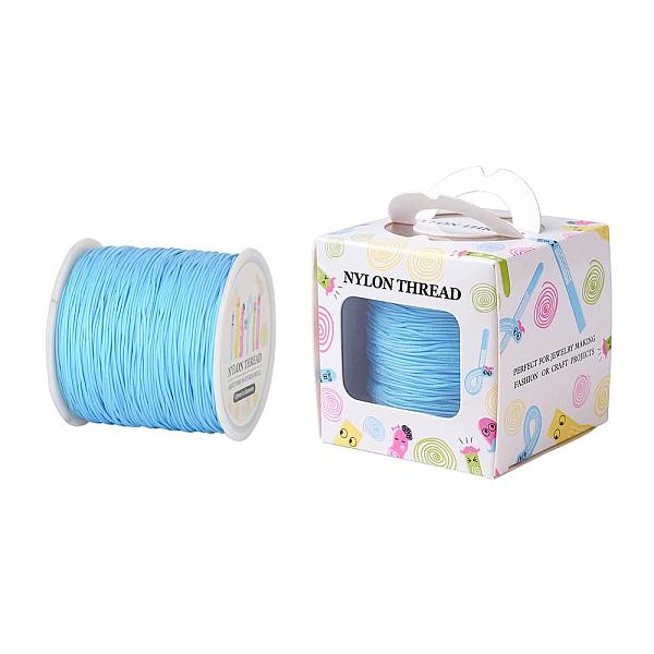 

PandaHall Nylon Thread, Light Sky Blue, 0.8mm, about 98.43yards/roll(90m/roll) Nylon