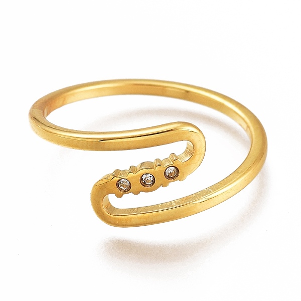 

PandaHall 304 Stainless Steel Finger Rings, with Clear Cubic Zirconia, Golden, US Size 7, Inner Diameter: 17mm Stainless Steel+Cubic...