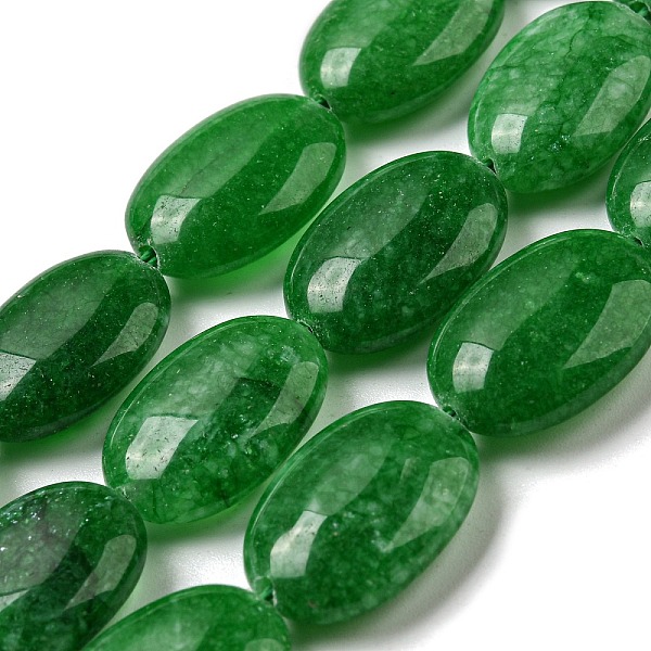 

PandaHall Natural Malaysia Jade Beads Strands, Dyed, Flat Oval, Dark Green, 18x12.5x6mm, Hole: 1.2mm, about 22pcs/strand, 15.43''(39.2cm)...