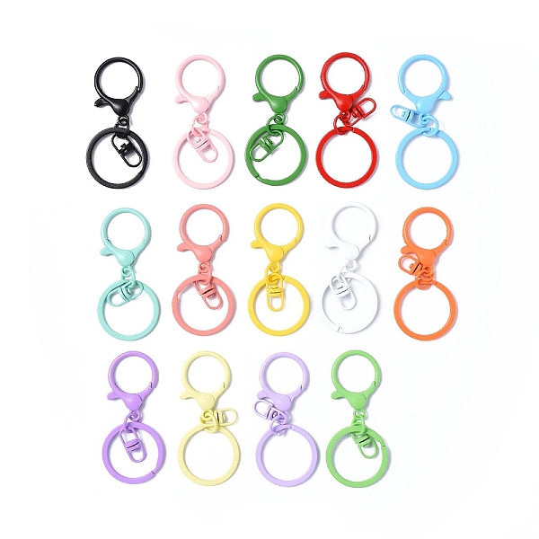 

PandaHall Alloy Keychain Clasps, with Iron Key Rings, Mixed Color, 65mm Alloy Others Multicolor