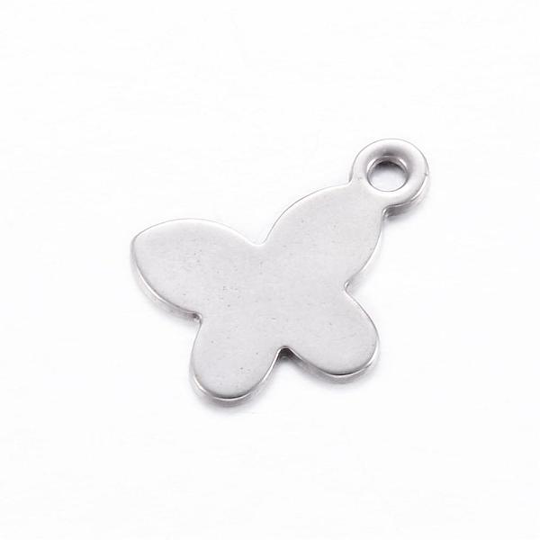 

PandaHall 201 Stainless Steel Charms, Butterfly, Stainless Steel Color, 13.5x11x0.8mm, Hole: 1mm 201 Stainless Steel Butterfly